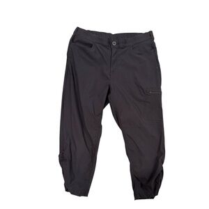Eddie Bauer Joggers Woven Ruched Ankle Outdoor Hiking Pants Black Size Medium